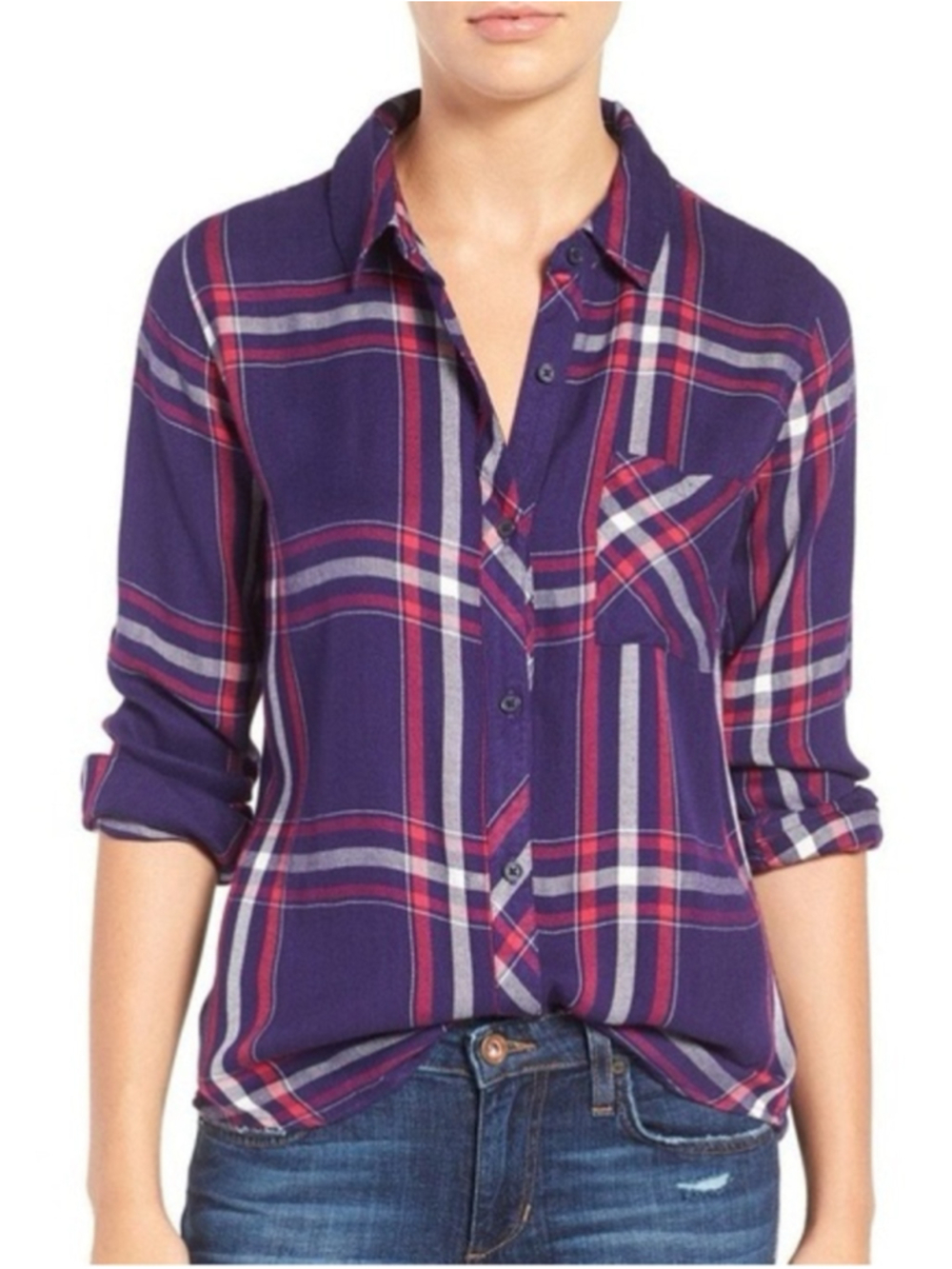Rails Plaid Top